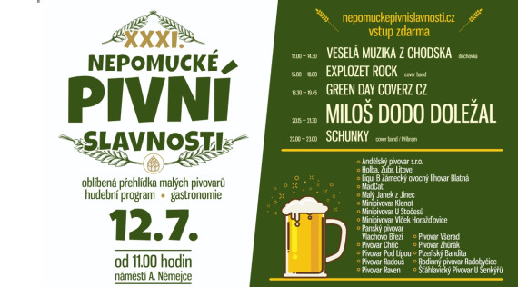 Nepomuk ožije o víkendu pivními slavnostmi